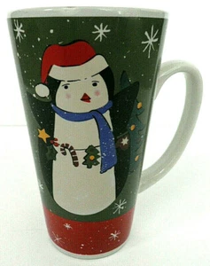 PENGUIN COFFEE MUG CUP WINTER HOLIDAY CANDY CANE CHRISTMAS TREE SNOWFLAKE MITTEN - Picture 1 of 7