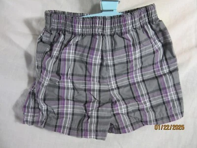 Conjunto inferior gris y púrpura a cuadros 3-6 meses BPSO-4 Foto 1 de 3