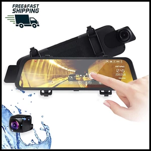 10" Espejo Retrovisor Con Camara De Seguridad Reversa y Frontal Para Auto Coche - Picture 1 of 7