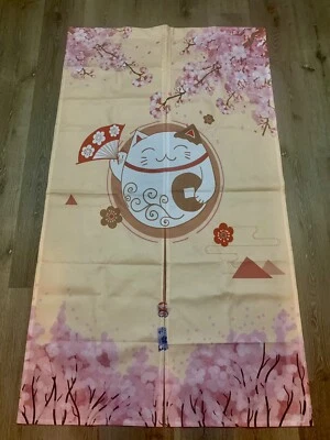 Japanese Cat Door Curtains Window Hanging Half Kitchen Room Doorway Divider 60” - Image 1 of 4