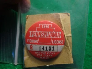 Licenza di pesca Pennsylvania vintage, residente non rilasciata, 1974 - Foto 1 di 1