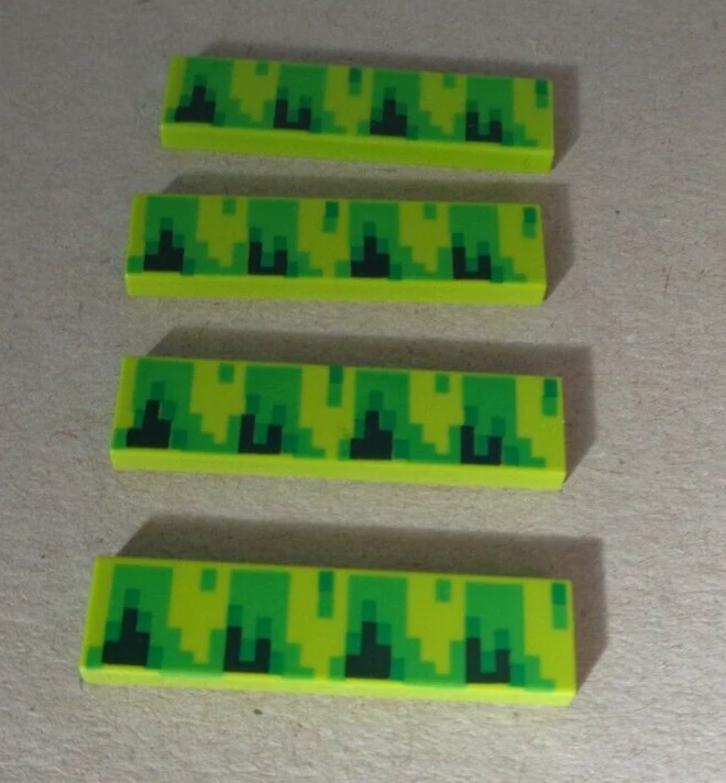 LEGO Spares 6372160 - 2431 Flat Tile 1x4 Printed Lime Green x4 - Image 1 of 1