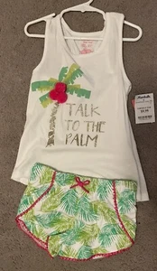 Isaac Mizrahi Talk to the Palm 2 piece Outfit Palm Tree Pom Pom Sz S 5-6 NWT - Picture 1 of 3