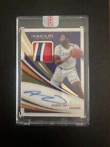 2020-21 Panini Immaculate Andre Drummond GOLD 3-Color Patch Auto /10 Lakers