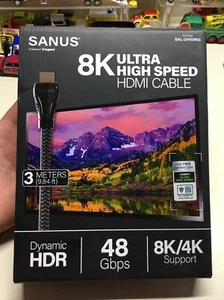 Sanus 8K Ultra High Speed HDMI Cable - #SAL-21HDMI3 FREE SAME DAY SHIPPING (75) - Picture 1 of 10