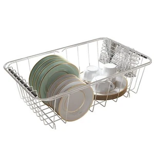 Small Dish Drainers For Inside Sinkadjustable Over Sink Stainless Steel Dish Rac - Picture 1 of 8