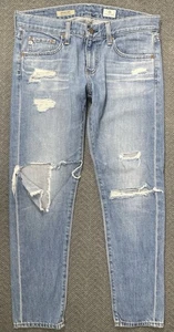 Adriano Goldschmied The NIKKI Crop Women's 27 Distressed Blue Jeans fit 32x27.5 - Picture 1 of 16