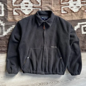 Polo Sport Ralph Lauren Men’s Fleece Black Full Zip Vintage 90s Jacket Size M - Picture 1 of 8