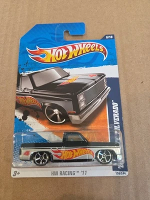 Hot Wheels '83 Chevy Silverado HW Racing #6/10 Black/silver Exclusive - Image 1 of 4