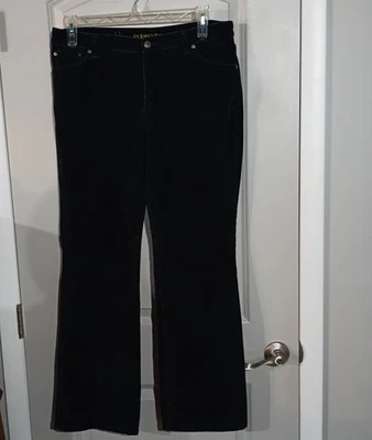 女士 St. John's Bay 灯芯绒黑色靴型切 5 口袋 12 码 — 第 1/4 张图片