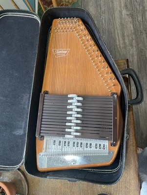 Vintage Oscar Schmidt Autoharp ATB15 Chord 36 String Wood Harp Case With Tuner - Image 1 of 4