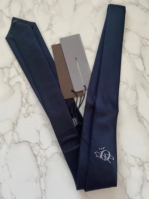 New Authentic Dior Homme Men's Slim Skinny Silk Tie Navy Accessory - Image 1 of 4