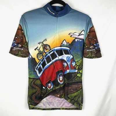Camiseta deportiva de ciclismo SUGOI Volkswagen VW Van bicicleta de montaña oso para hombre S arte colorido Foto 1 de 4