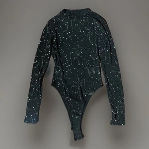 Kesha Concert Outfit Shein Sparkle Black Star Bodysuit Size Medium NWT - Picture 1 of 4
