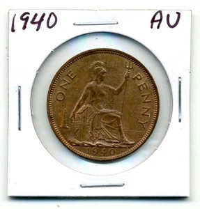 Great Britain. One Penny. 1940 About Uncirculated brown with red - Picture 1 of 2