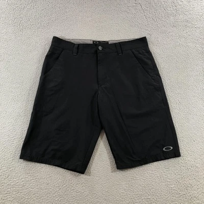 Oakley Chino Shorts Mens 33 Black Nylon Spandex Solid Stretch Golf Casual - Image 1 of 4