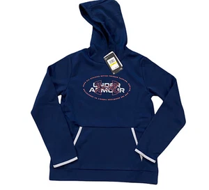Under Armour Boys Kids Coldgear Hoodie Size Medium Long Sleeve Blue - Picture 1 of 5