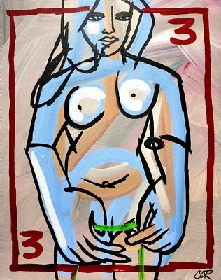 JARDÍN DESNUDO CORBÉLICO 16X20 COLECCIONABLE MUJER RETRATO ICÓNICO ARTE EN LIENZO GRANDE Foto 1 de 4