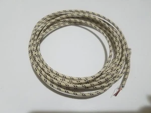 5 feet Vintage Braided Cloth Covered Primary Wire 12 gauge 12g ga White Black - Picture 1 of 3