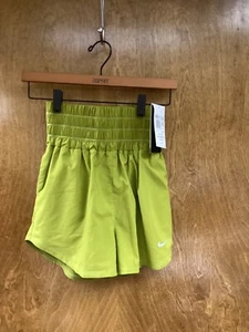 Women NWT"NIKE" bright olive green high elastic waist shorts.Size XS Reg. $45.00 - Picture 1 of 2