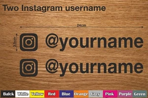 Instagram 2x Benutzername Grafik Vinyl Aufkleber Aufkleber Auto Fenster Social Media Logo - Bild 1 von 1