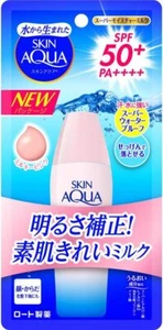 ROHTO Skin Aqua Super Moisture Milk SPF50+ PINK 40mL waterproof - Picture 1 of 7