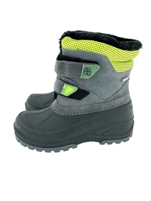 Khombu Kids Youth Boots Snowbank Faux Fur Suede Rubber SZ 4 Grey Green SZ 4 SH37 - Image 1 of 4