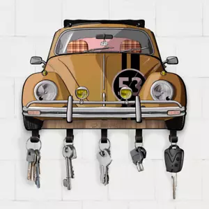 Wall Key Holder Rack Hanger Home Decor - CUSTOM BEETLE - FREE SHIPPING - Picture 1 of 4