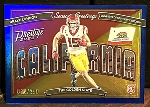 2022 Prestige Football SG-9 blauer Rand #/299 RC Drake London-USC Trojaner - Bild 1 von 2