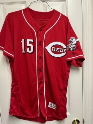 Team Issued #15 Janda Cincinnati Reds 46 Flex Base Jersey Red - Image 1 of 4