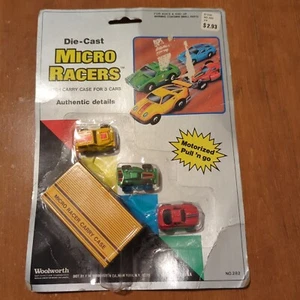 Micro Racers Die-Cast with Carry Case - RARE Woolworth Vintage 282 HTF NIB - Picture 1 of 7