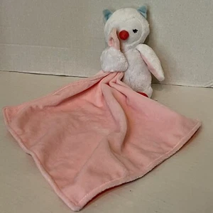 Carters OWL LOVEY Plush Pink White Security Blanket 10" Baby Rattle Toy Soft '14 - Picture 1 of 17