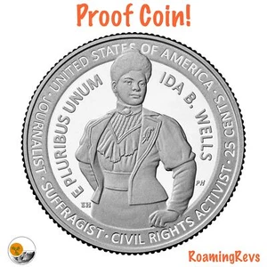 Moneda 2025 S *PRUEBA* IDA B WELLS 25c cuarto-DCAM y sin circular-Estados Unidos como nueva - ENVÍO AHORA - Imagen 1 de 3
