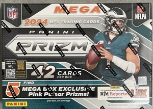 2024 Panini Prizm NFL Football Mega Box - Neon Green Pulsar Prizms - NEW, SEALED - Picture 1 of 3