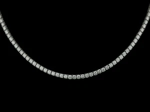 Platinum finish ladies created diamonds Tennis Necklace   - Picture 1 of 6