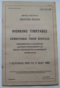 British Railways Western Region Working Timetable 1 October 1979 To 11 May 1980 - Picture 1 of 3