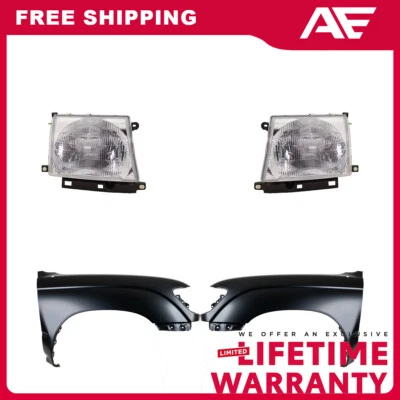 Faróis + kit de para-lama halogênio para 1997-2000 Toyota Tacoma Base DLX SR5 - Imagem 1 de 4