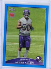 asher allen 2009 topps chrome rookie blue refractor vikings