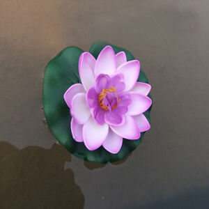 Artificial Water lily Floating Flower Lotus Home Yard Pond Fish Tank Decor 10cm