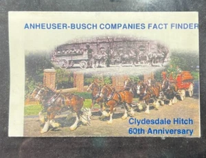 Anheuser Busch Companies Fact Finder Clydesdale Hitch 60th Anniversary 90s  - Picture 1 of 3