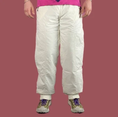 Pantalones de esquí retro de nailon blanco de los años 90 para hombre - M pantalones de nieve deportivos de invierno Foto 1 de 4