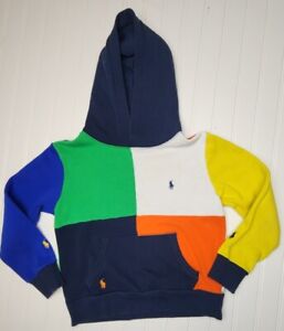 Polo Ralph Lauren Colorblocked Fleece Hoodie Pullover Boys Size Medium 8