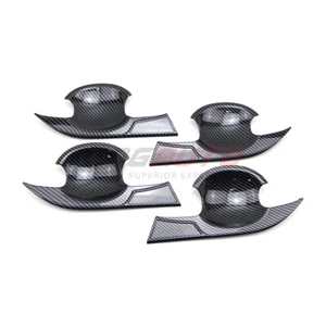 4PCs Door Handle Bowl Cup Cover For Nissan X-Trail Rogue 2021+ Carbon Fiber Look - Picture 1 of 8