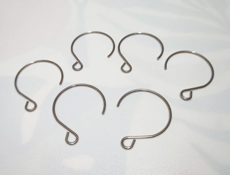 10pz base orecchini in acciaio monachelle colore argento scuro 22x18mm bijoux - Immagine 1 di 1