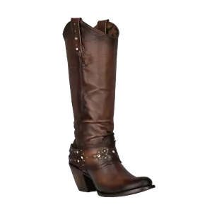 Cuadra Laser & Crystal braune runde Zehenpartie Damenstiefel CU581 - Bild 1 von 60