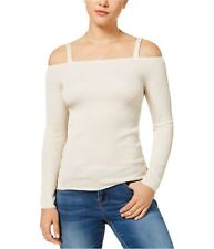 The Edit By Seventeen Womens Shine Off the Shoulder Blouse, Off-White, Large