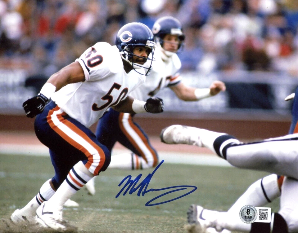 Foto firmada por Mike Singletary de los Chicago Bears 8x10 Beckett Witness certificado de autenticidad BAS #3 Foto 1 de 1