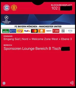 Bayern München-Manchester United 2x VIP Tickets 20.09 - Bild 1 von 1