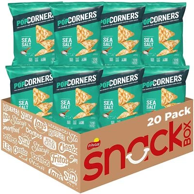 	PopCorners Popped Corn Snacks Sea Salt Chips 1oz Bags Pack of 20	 - Image 1 of 4