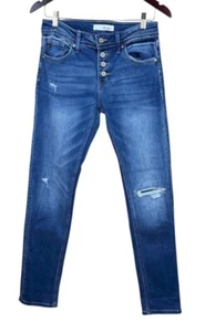 Pantalones de mezclilla KanCan Eternity tiro medio ajustados pierna recta 7/27 usados en excelente estado - Imagen 1 de 6